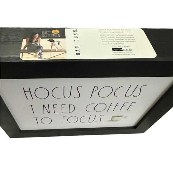 Rae Dunn “Hocus Pocus I Need Coffee to Focus” Halloween Sign - NWT - Picture 3 of 3